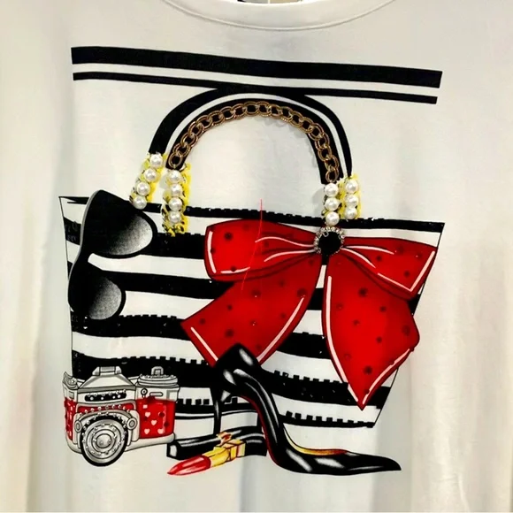 Sassy embellished 3/4 sleeved Tee shirt - Picture 1 of 3